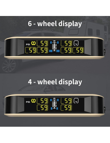 Monitoreo de Presión Neumáticos B-Qtech T601 Solar 6 Sensores