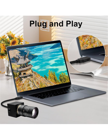 Webcam USB Hotpet 1080P Lente Varifocal 5-50mm 2MP