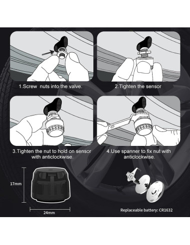 Monitoreo de Presión Neumáticos B-Qtech T601 Solar 6 Sensores