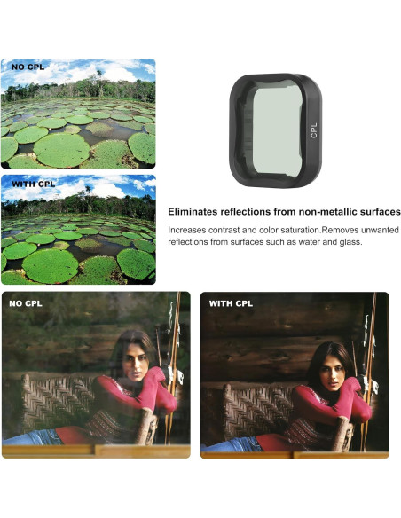 Juego de 3 Filtros YALLSAME para GoPro Hero 5/6/7 Negro