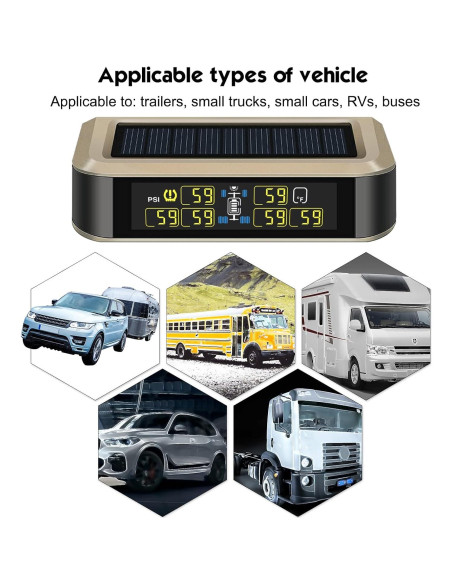 Monitoreo de Presión Neumáticos B-Qtech T601 Solar 6 Sensores