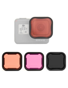 Juego de Filtros de Lente SOONSUN para GoPro Hero 5 6 7 - ND8, Rojo, Magenta
