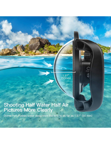 Puerto Dome SHOOT para GoPro Hero 13/12/11/10/9 - Impermeable hasta 30m