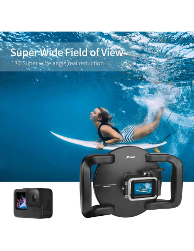 Puerto Dome SHOOT para GoPro Hero 13/12/11/10/9 - Impermeable hasta 30m