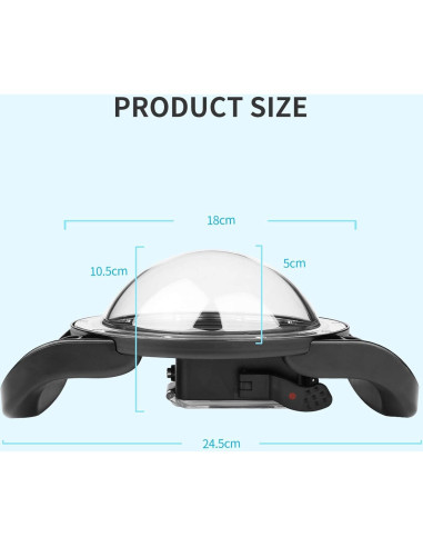 Puerto Dome SHOOT para GoPro Hero 13/12/11/10/9 - Impermeable hasta 30m