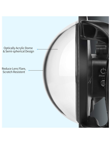 Puerto Dome SHOOT para GoPro Hero 13/12/11/10/9 - Impermeable hasta 30m