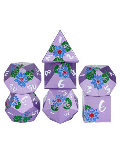 Juego de Dados Metálicos Lotus Flower CRITALLIC 7 Piezas