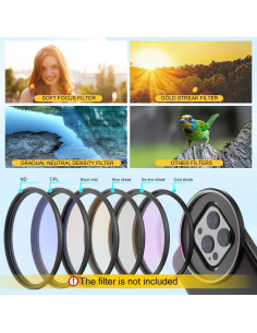 Adaptador de Clip Filtro Magnético 67mm HAFOKO para iPhone 2