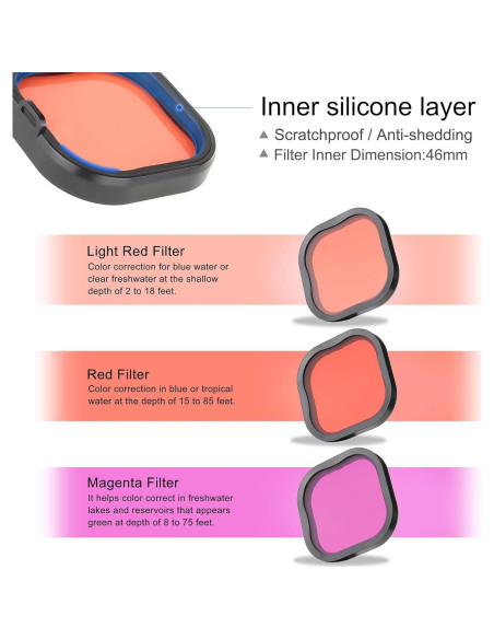 Funda de Buceo Impermeable QiuNiu para GoPro Hero 9-13