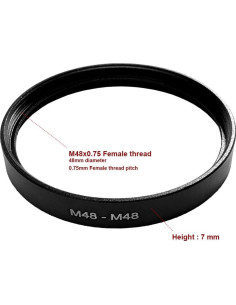 Adaptador de anillo de lente M48 hembra doble 48mm Aluminio 2