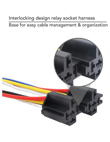 Relé Automotriz SPDT 12V 40A/30A Recoil 2 Pack con Zócalos