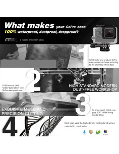Carcasa Impermeable FitStill para GoPro Hero 2018/7/6/5 Negra 2