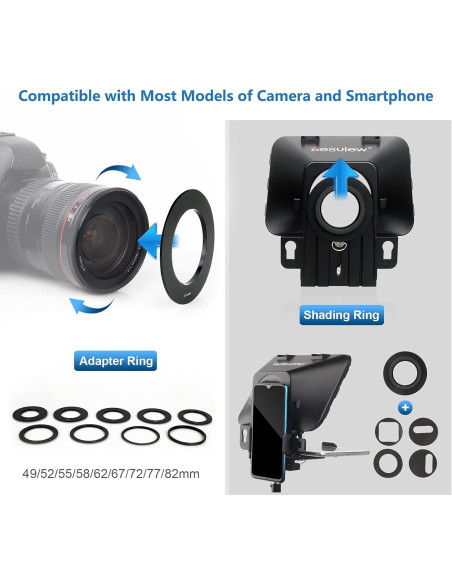 Teleprompter Portátil Desview T3 para iPad hasta 11" HD