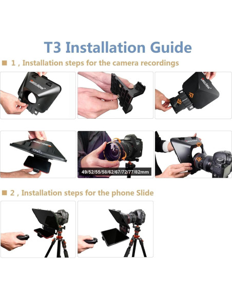 Teleprompter Portátil Desview T3 para iPad hasta 11" HD