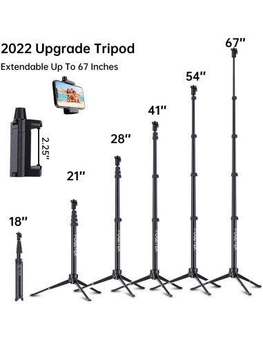 Trípode Profesional Fugetek 67" para Teléfonos Celulares