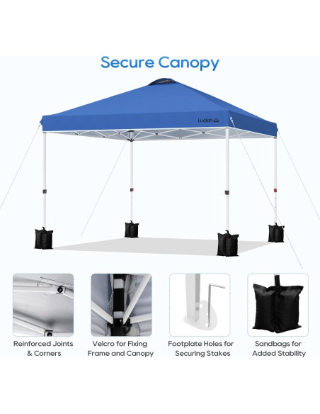Carpa Plegable LuckIn 3x3m Resistente UV 150D Azul Carpa Plegable LuckIn 3x3m Resistente UV 150D Azul