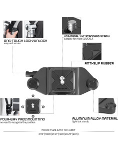 Clip de Mochila para Cámara 4J LEDR con Liberación Rápida 2