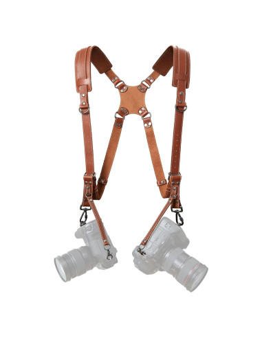 Arnés de cámara dual Padwa Lifestyle cuero marrón 20 kg