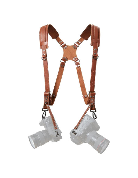 Arnés de cámara dual Padwa Lifestyle cuero marrón 20 kg