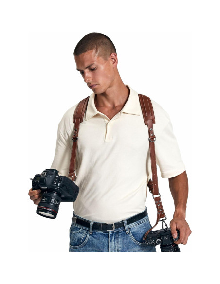 Arnés de cámara dual Padwa Lifestyle cuero marrón 20 kg