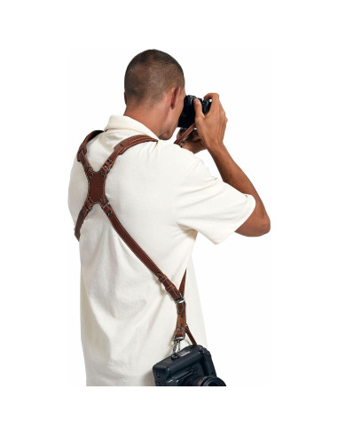 Arnés de cámara dual Padwa Lifestyle cuero marrón 20 kg