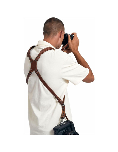 Arnés de cámara dual Padwa Lifestyle cuero marrón 20 kg