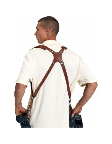 Arnés de cámara dual Padwa Lifestyle cuero marrón 20 kg