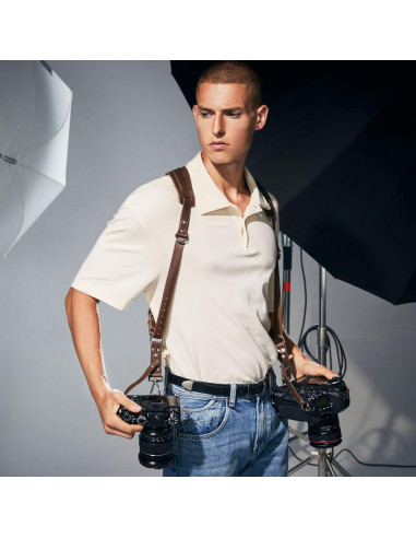 Arnés de cámara dual Padwa Lifestyle cuero marrón 20 kg