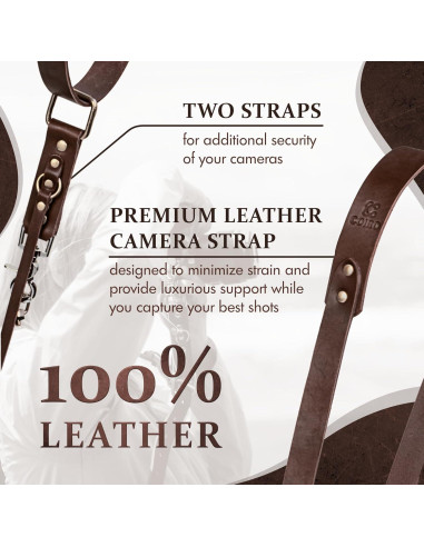 Correa de cámara de cuero C Coiro marrón ajustable para DSLR