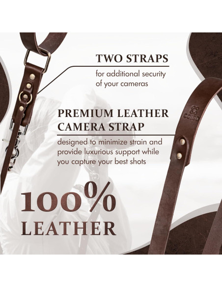 Correa de cámara de cuero C Coiro marrón ajustable para DSLR