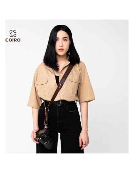 Correa de cámara de cuero C Coiro marrón ajustable para DSLR