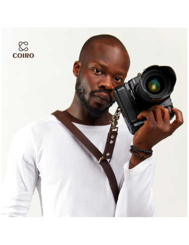 Correa de cámara de cuero C Coiro marrón ajustable para DSLR