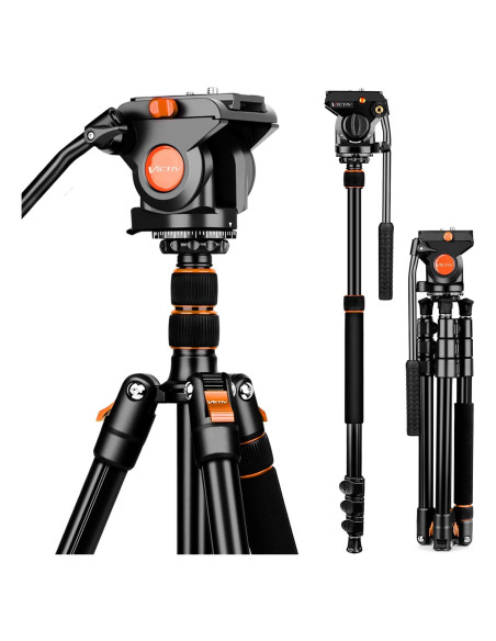 Trípode de Video Profesional Victiv 183 cm Aluminio DSLR