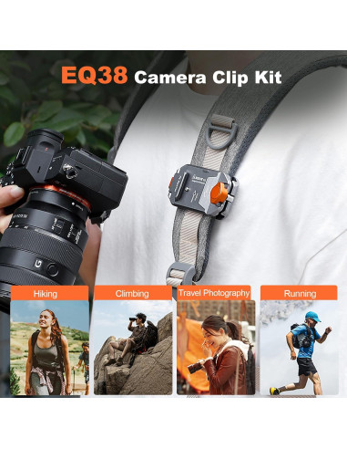 Clip de Mochila para Cámara EQ38 - Anticaída y Antideslizante