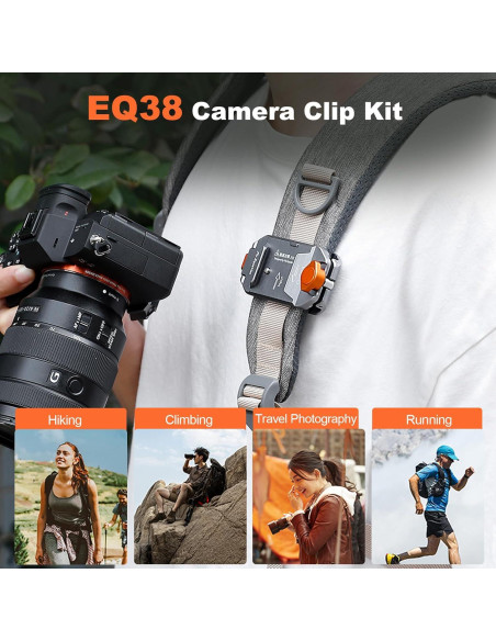 Clip de Mochila para Cámara EQ38 - Anticaída y Antideslizante