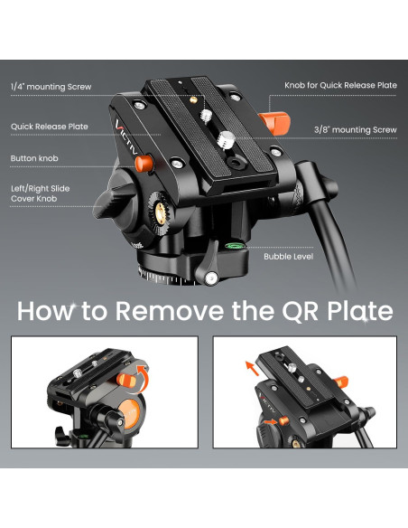 Trípode de Video Profesional Victiv 183 cm Aluminio DSLR