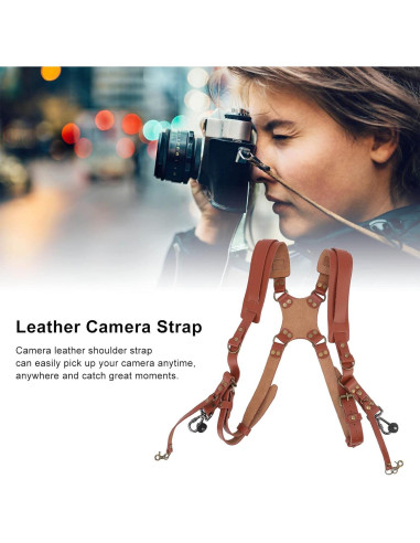 Arnés Doble Cámara Jerliflyer de Cuero Ajustable Marrón