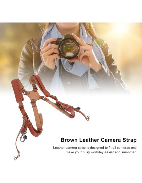 Arnés Doble Cámara Jerliflyer de Cuero Ajustable Marrón