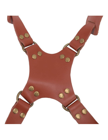 Arnés Doble Cámara Jerliflyer de Cuero Ajustable Marrón