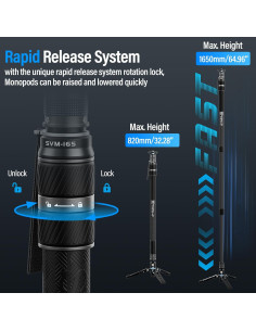 Monopie SIRUI SVM-165 de Fibra de Carbono 165 cm 10 kg 2