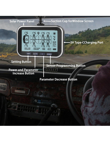 Monitoreo de Presión de Neumáticos Tyona TM6 8 Sensores