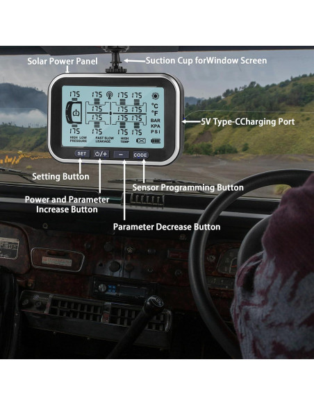 Monitoreo de Presión de Neumáticos Tyona TM6 8 Sensores