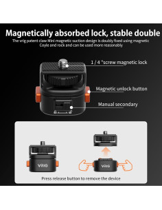 Adaptador de Montaje Rápido Magnético VRIG 1/4" para Cámaras 2