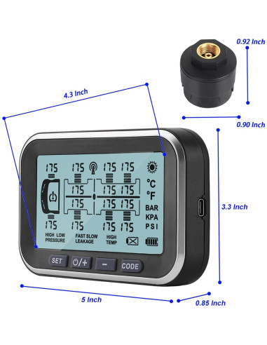 Monitoreo de Presión de Neumáticos Tyona TM6 8 Sensores