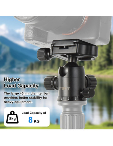 Cabezal de Bola UTEBIT 40mm con Placa de Liberación Rápida