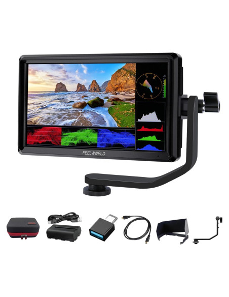 Monitor de Campo FEELWORLD S55 V3 6" FHD HDMI 4K con Batería