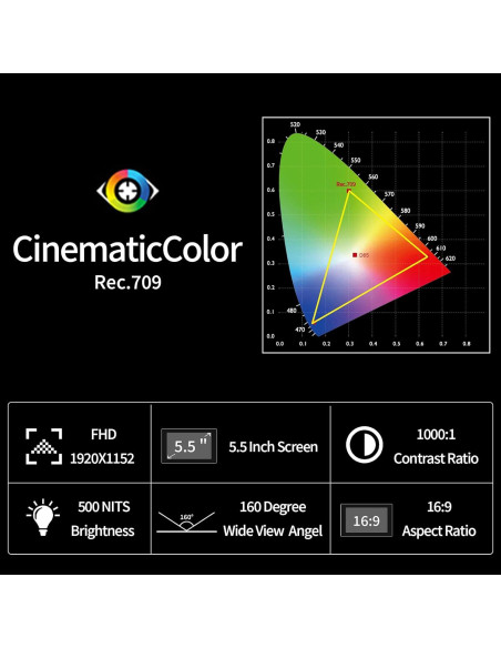 Monitor de Campo FEELWORLD S55 V3 6" FHD HDMI 4K con Batería