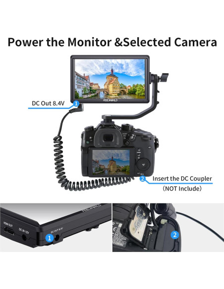 Monitor de Campo FEELWORLD S55 V3 6" FHD HDMI 4K con Batería