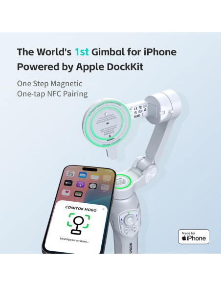 Estabilizador de Cardán MOGO para iPhone 16 Pro Max - Seguimiento 360