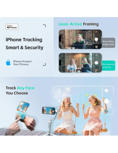 Estabilizador de Cardán MOGO para iPhone 16 Pro Max - Seguimiento 360